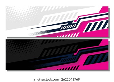 Racing car wrap design vector. Graphic abstract stripe racing background kit designs for wrap