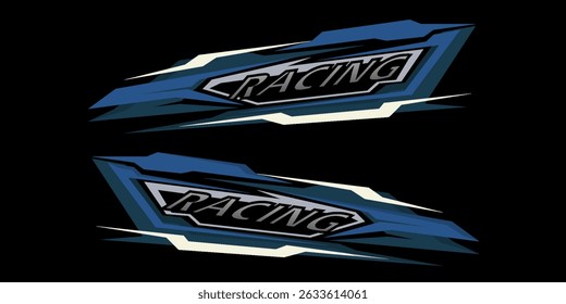 Vetor de design de envoltório de carro de corrida. design de adesivo esportivo. Kit de fundo de corrida de faixa abstrata gráfica projetos para veículo de embrulho. carro de corrida, rally, aventura e livery.