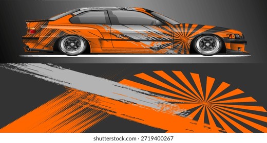Vector de diseño de envoltura de coche de carreras. Diseños abstractos gráficos del equipo del fondo de las carreras de la raya para el vehículo del abrigo, el coche de la carrera, el rally, la aventura y la librea