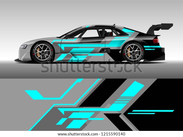 Racing car wrap design vector. Graphic abstract
stripe racing background kit designs for wrap vehicle, race car,
rally, adventure and
livery