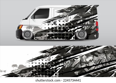 racing car wrap design for vehicle vinyl stickers and automotive company sticker livery