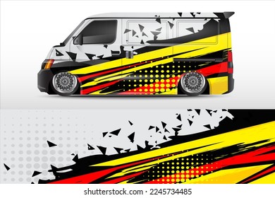 racing car wrap design for vehicle vinyl stickers and automotive company sticker livery