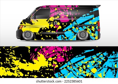 racing car wrap design for vehicle vinyl stickers and automotive company sticker livery