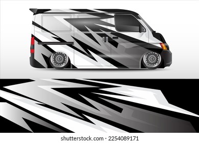racing car wrap design for vehicle vinyl stickers and automotive company sticker livery