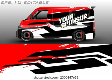 racing car wrap design for vehicle vinyl stickers and automotive company sticker livery