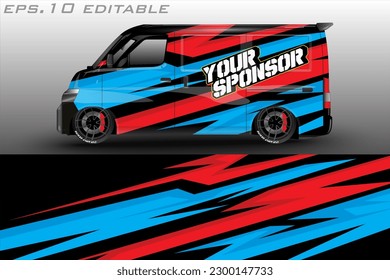 racing car wrap design for vehicle vinyl stickers and automotive company sticker livery