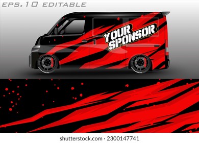 racing car wrap design for vehicle vinyl stickers and automotive company sticker livery