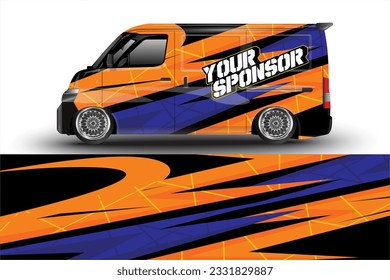 racing car wrap design for vehicle vinyl stickers and automotive company sticker livery
