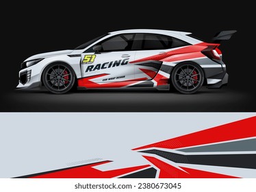 Racing car wrap with diagonal strip vector eps 10