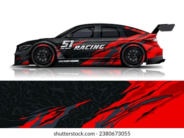 Racing car wrap with diagonal strip vector eps 10