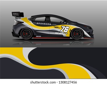 Racing Car Wrap Livery Design. Spory car wrap design for wrap, sticker, and decal. vector eps format