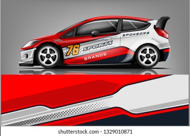 Racing Car wrap livery design. custom decal wrap and sticker for racing car livery. ready print eps vector.