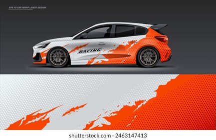 Racing Car Wrap Livery Design Vektorgrafik File eps 10 druckfertige Datei