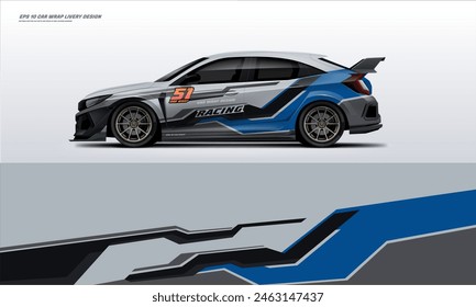 Racing Car Wrap Livery Design Vektorgrafik File eps 10 druckfertige Datei