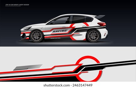 Racing Car Wrap Livery Design Vektorgrafik File eps 10 druckfertige Datei