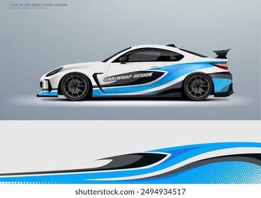 Racing Car Wrap Livery design vector file eps 10. ready print for car decal 