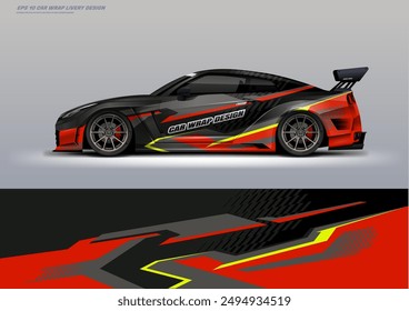 Racing Car Wrap Livery design vector file eps 10. ready print for car decal 