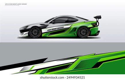 Racing Car Wrap Livery design vector file eps 10. ready print for car decal 