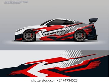 Racing Car Wrap Livery Design Vektorgrafik File eps 10. Fertiger Druck für Auto-Abziehbild 