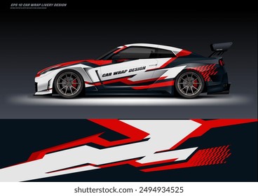 Racing Car Wrap Livery design vector file eps 10. ready print for car decal 