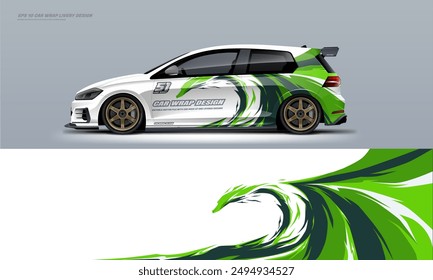 Racing Car Wrap Livery design vector file eps 10. ready print for car decal 