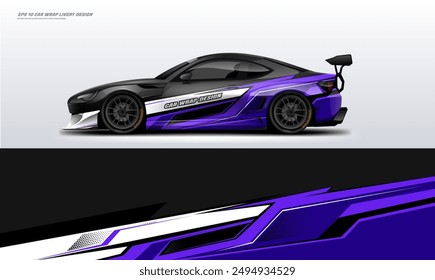 Racing Car Wrap Livery design vector file eps 10. ready print for car decal 