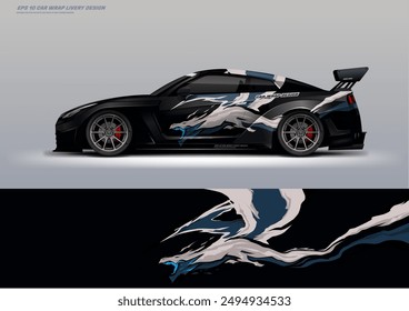 Racing Car Wrap Livery design vector file eps 10. ready print for car decal 