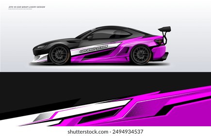 Racing Car Wrap Livery design vector file eps 10. ready print for car decal 