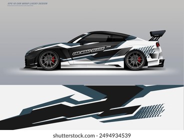 Racing Car Wrap Livery design vector file eps 10. ready print for car decal 