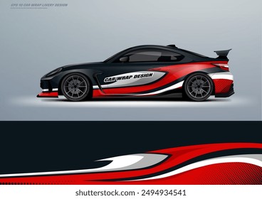 Racing Car Wrap Livery design vector file eps 10. ready print for car decal 