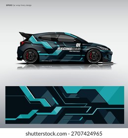 Racing Car wrap livery design vector eps10, with printable file below