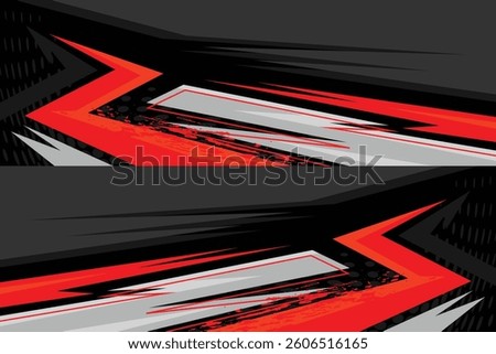 Racing Car Wrap Livery Design vector in a color red and black  file eps 10 print ready file