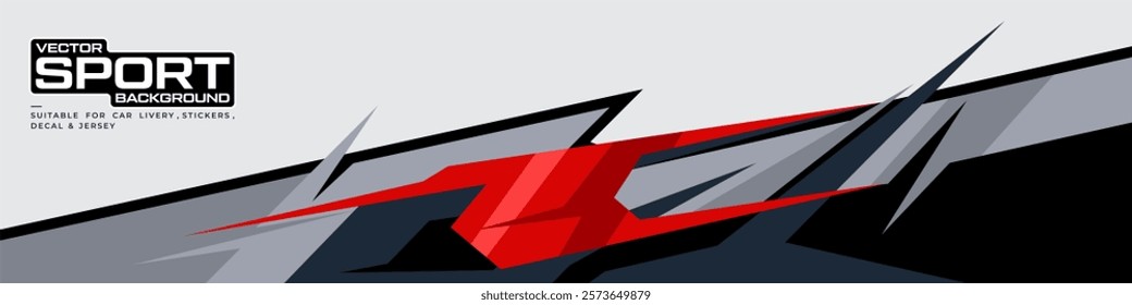 Racing car wrap modern shapes. Graphic abstract stripe racing background kit designs for wrap vehicle, race car, rally, adventure and livery