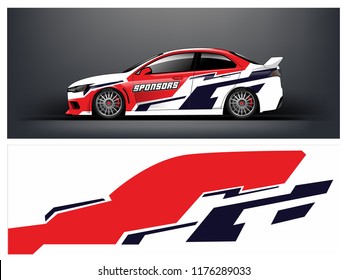 Racing car wrap. red abstract strip for racing car wrap, sticker, and decal. vector eps 10 format.