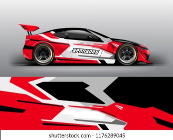 Racing car wrap. red abstract strip for racing car wrap, sticker, and decal. vector eps 10 format.