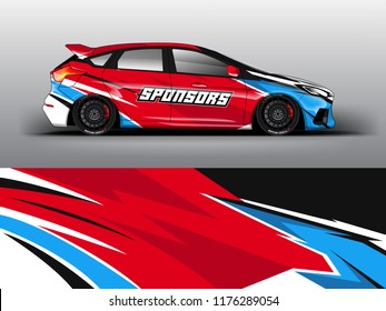 Racing car wrap. red abstract strip for racing car wrap, sticker, and decal. vector eps 10 format.