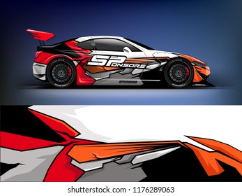 Racing car wrap. red abstract strip for racing car wrap, sticker, and decal. vector eps 10 format.