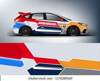 Racing car wrap. red abstract strip for racing car wrap, sticker, and decal. vector eps 10 format.