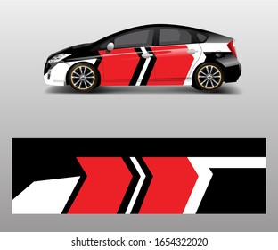 Rennwagenverpackung mit einfachen abstrakten Streifen Formen für Firma. Design-Design-Vektorillustration für die Design-Vektorillustration von Sportwagen-Rennpackungen