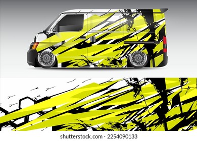 racing car wrap vector design for vehicle vinyl stickers and automotive company sticker livery