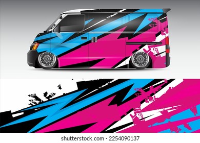 racing car wrap vector design for vehicle vinyl stickers and automotive company sticker livery