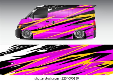 racing car wrap vector design for vehicle vinyl stickers and automotive company sticker livery