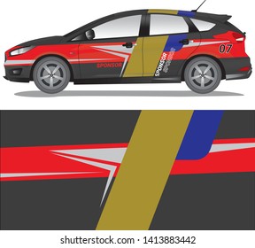 Racing car wrap vector designs. Abstract Racing style livery for vehicle vinyl branding background - vector