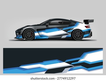 Racing Car Wrap Vector, Car Livery Design, Abstract Red Black Stripe, Motorsport Vinyl Wrap, Racing Graphics Template