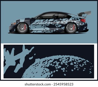 carro de corrida envolve gráficos Vetor