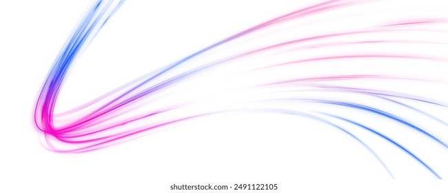 Racing cars dynamic flash effects city road with long exposure night ligh. Vector PNG. Laser beams luminous abstract sparkling isolated on a transparent background.	