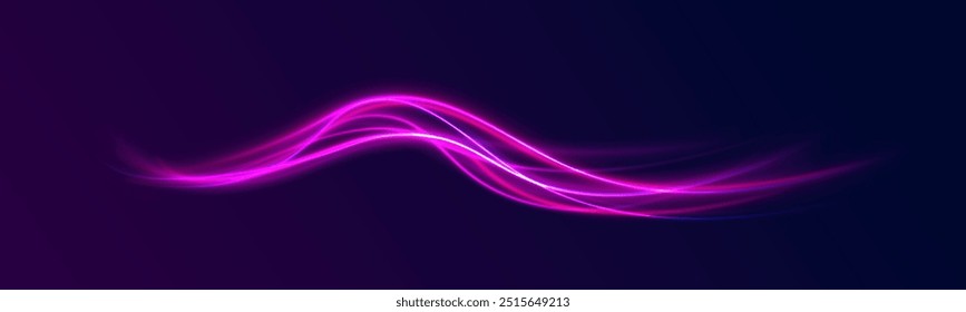 Corridas carros efeitos dinâmicos flash estrada cidade com exposição longa luz noturna. Feixes de laser luminoso abstrato cintilante isolado em um fundo transparente.