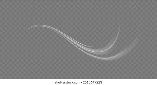 Racing cars dynamic flash effects city road with long exposure night ligh. Laser beams luminous abstract sparkling isolated on a transparent background.