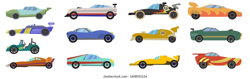 Racing cars set. Speed cars vector