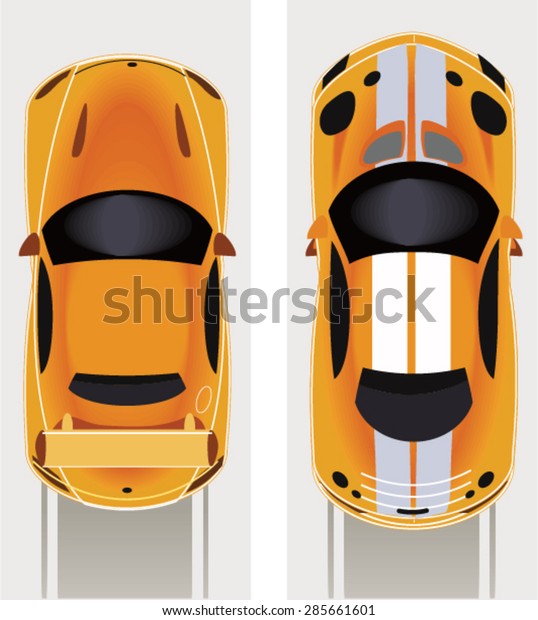 Racing cars,\
top view, the start of race.\
Vector